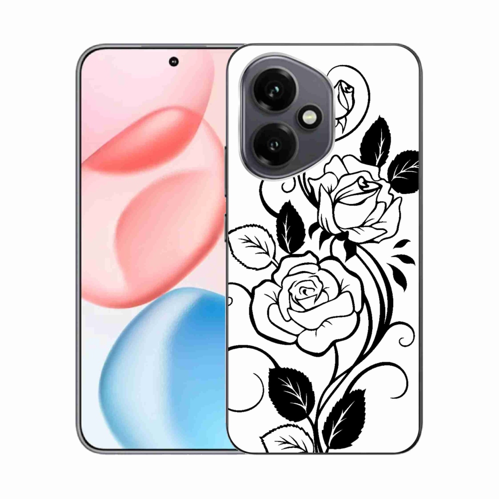 Gelový kryt mmCase na Honor 400 - černobílá růže