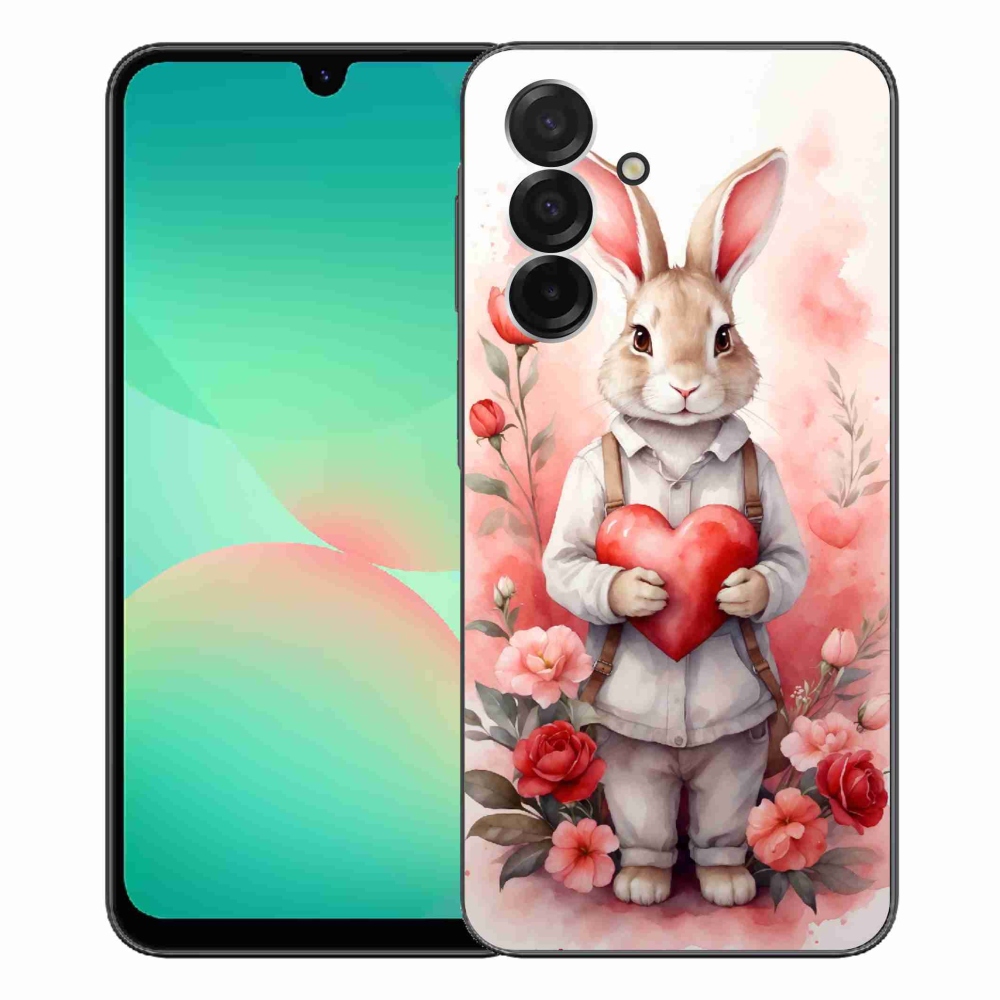 Gelový kryt mmCase na Samsung Galaxy A26 5G - zajíc se srdíčkem