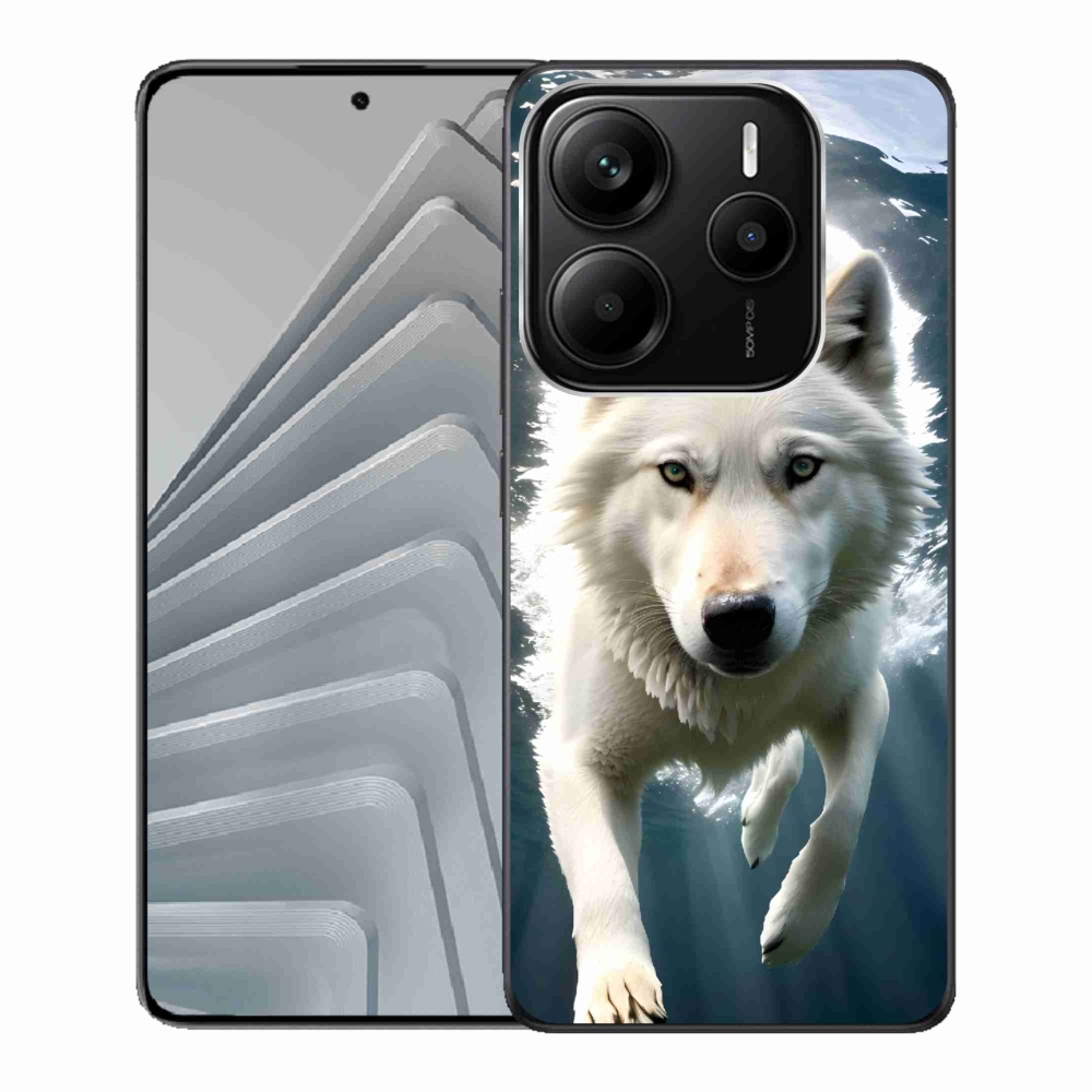 Gelový kryt mmCase na Xiaomi Redmi Note 14 5G - bílý vlk
