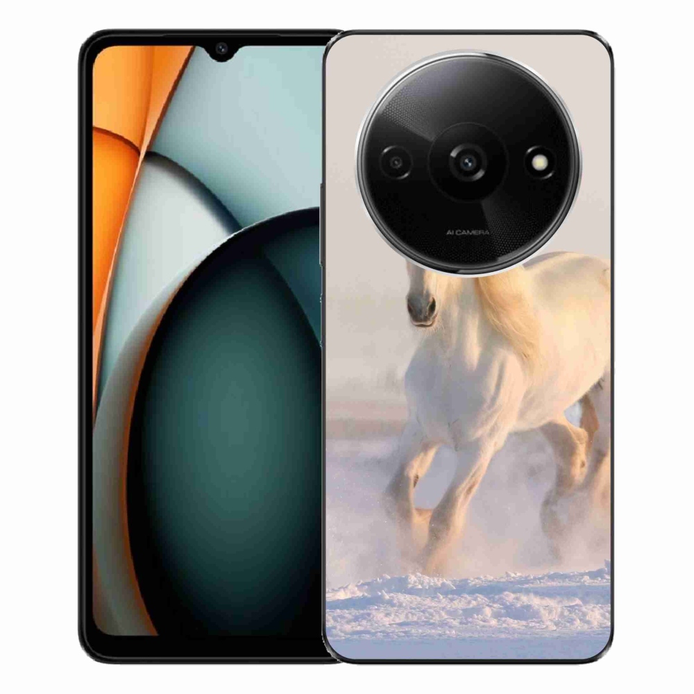 Gelový obal mmCase na Xiaomi Redmi A3 - kůň ve sněhu