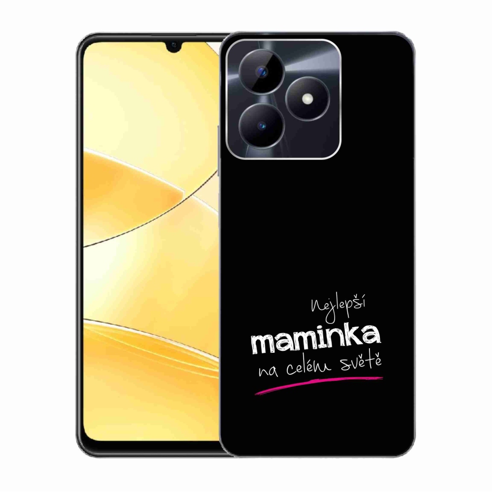 Gelový kryt mmCase na Realme C51/C53 - nejlepší maminka 4 černé pozadí