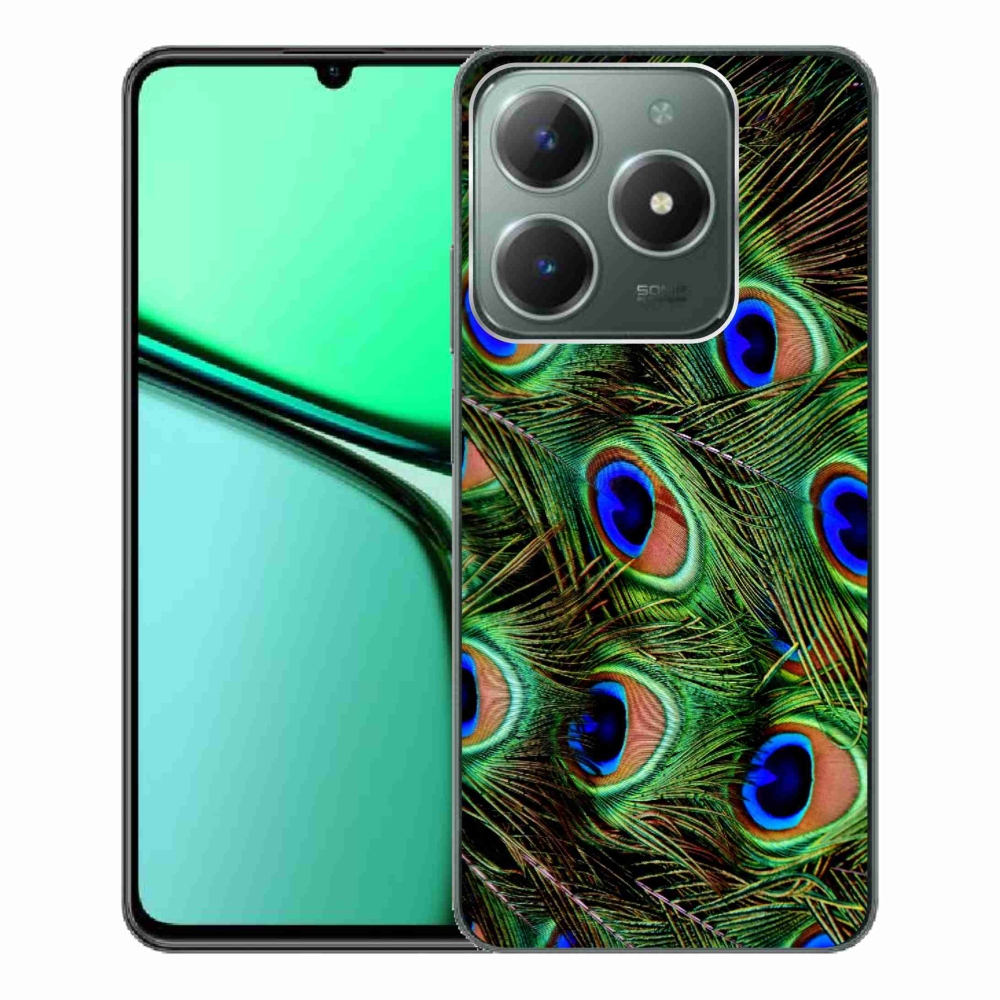 Gelový kryt mmCase na Realme C61 - paví peří