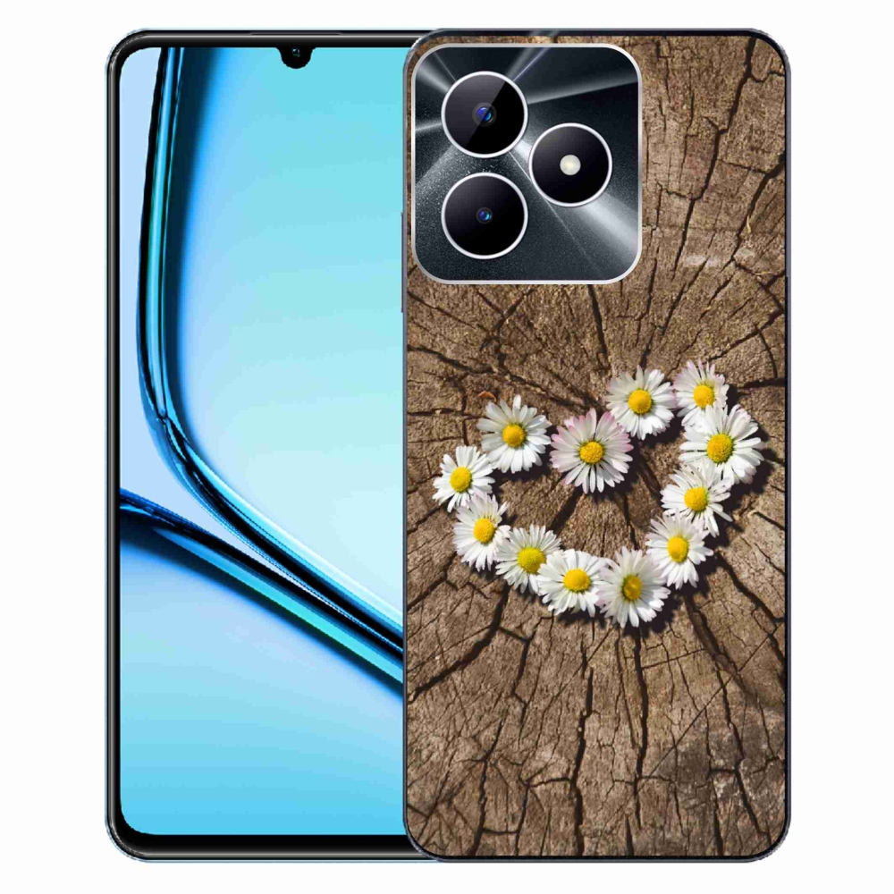 Gelový kryt mmCase na Realme Note 50 - srdce z kopretin