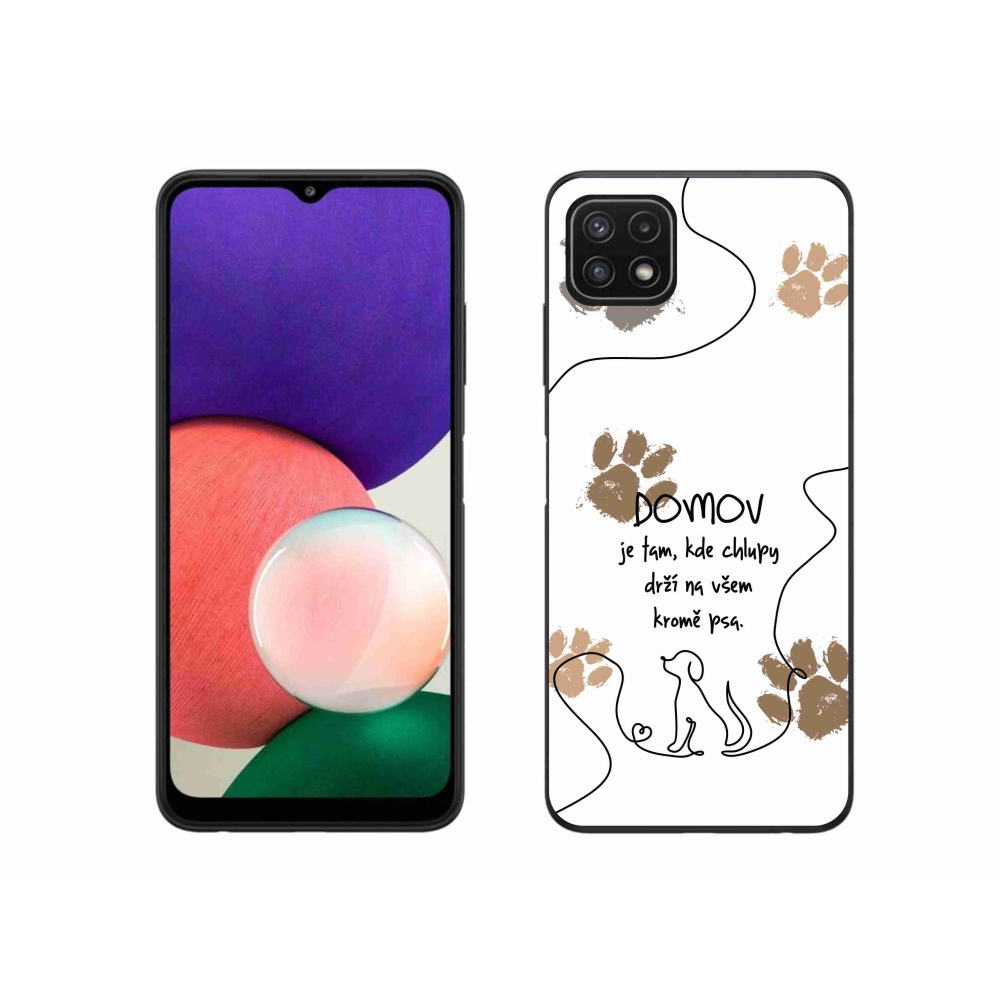 Gelový kryt mmCase na Samsung Galaxy A22 5G - psí motiv bílé pozadí