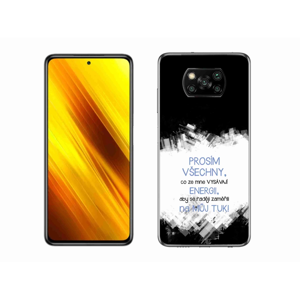 Gelový kryt mmCase na Xiaomi Poco X3 Pro - vtipný text 1 modrý