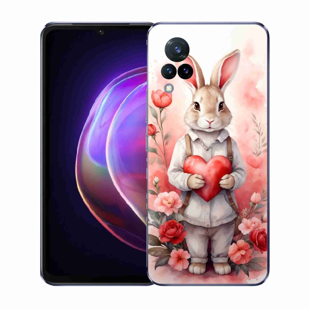 Gelový kryt mmCase na Vivo V21 4G/5G - zajíc se srdíčkem