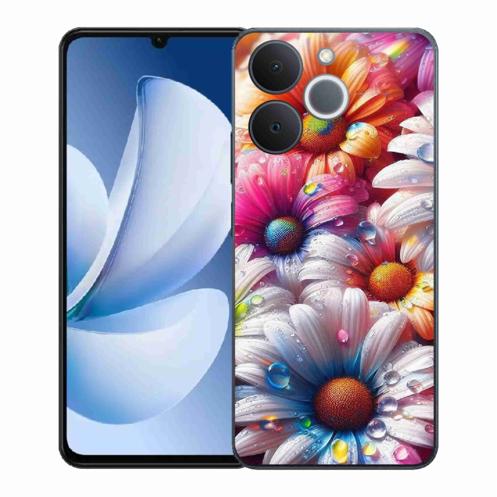 Gelový kryt mmCase na Realme Note 70T - barevné kopretiny