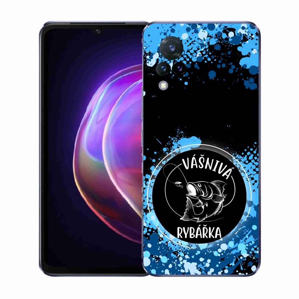 Gelový kryt mmCase na Vivo V21 4G/5G - vášnivá rybářka černé pozadí
