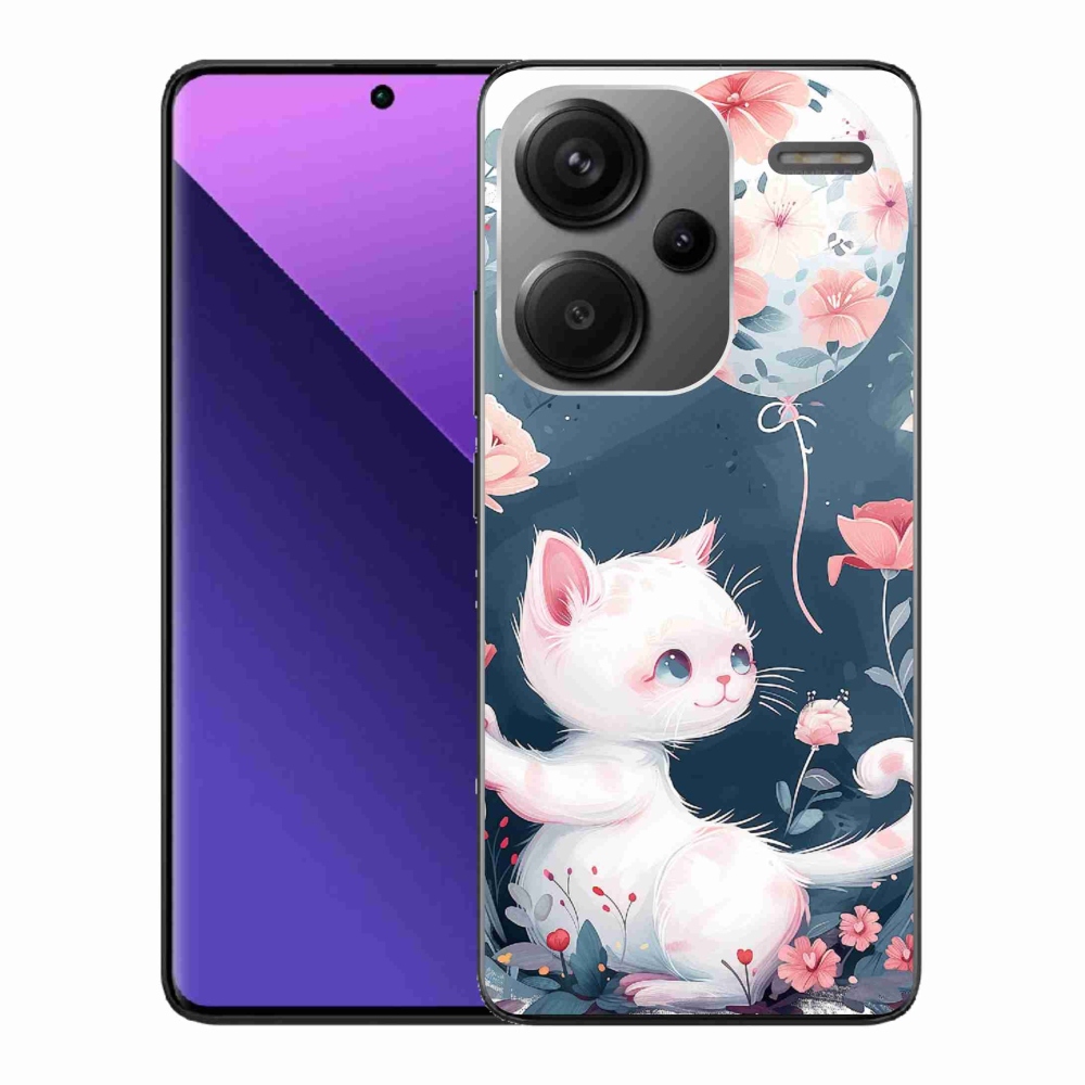 Gelový kryt mmCase na Xiaomi Redmi Note 13 Pro+ 5G - kotě s balónkem