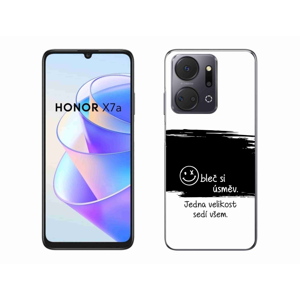 Gelový kryt mmCase na Honor X7a - vtipný text 8 černobílé pozadí