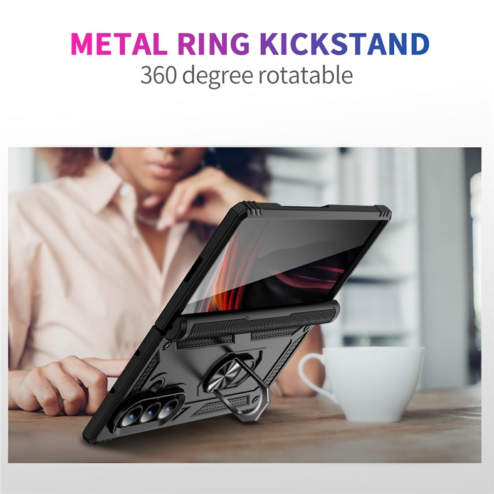 Ring odolný kryt na Samsung Galaxy Z Fold7 5G - černý