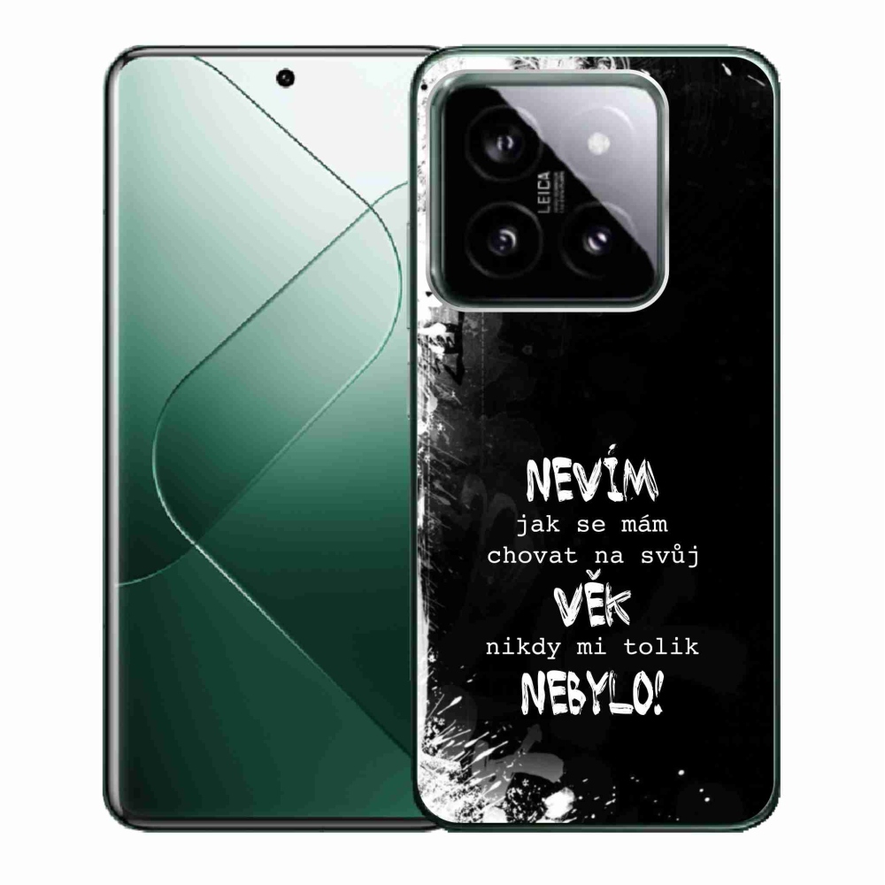 Gelový kryt mmCase na Xiaomi 14 - vtipný text 14 černé pozadí