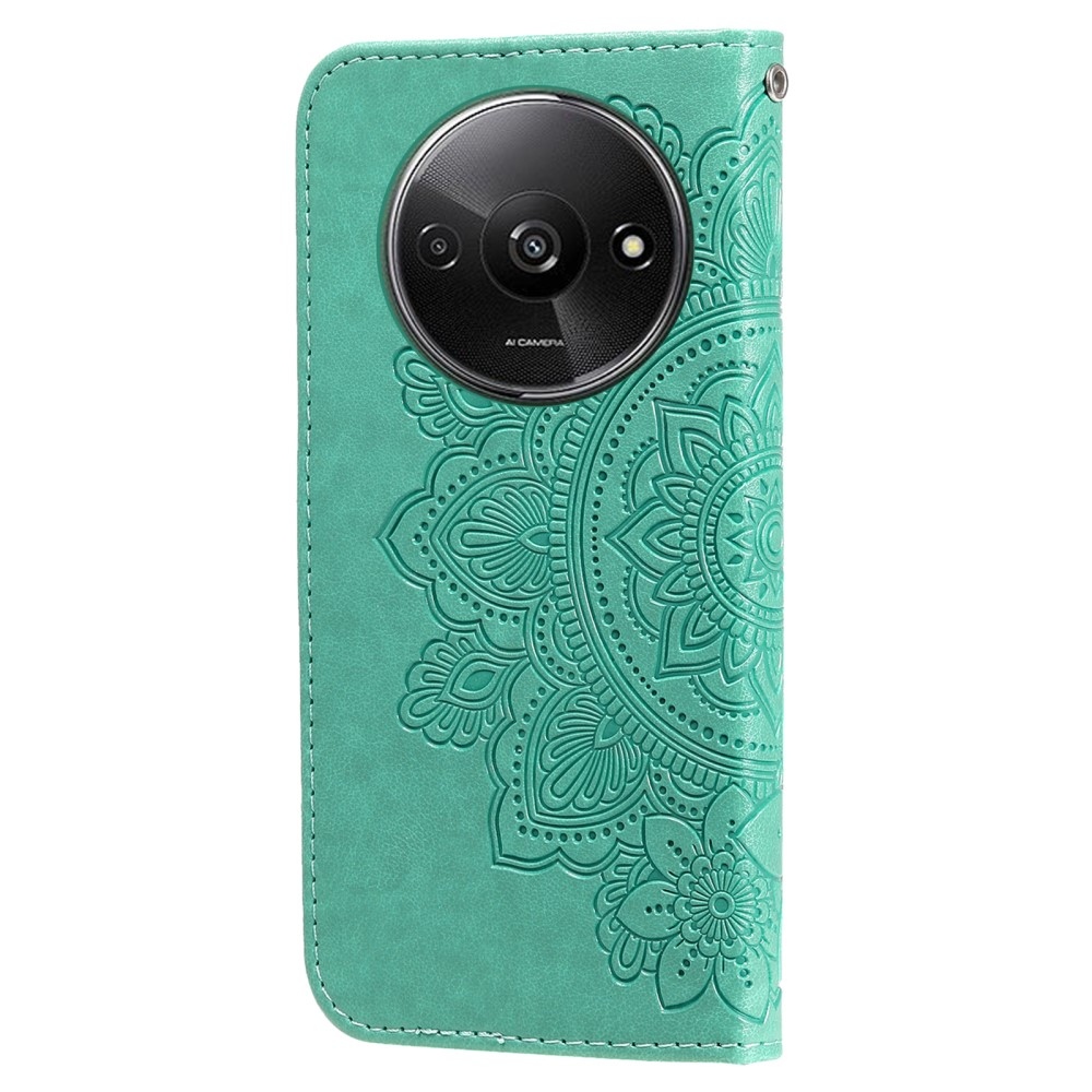 Mandala knížkové pouzdro na Xiaomi Redmi A3 - modrozelené