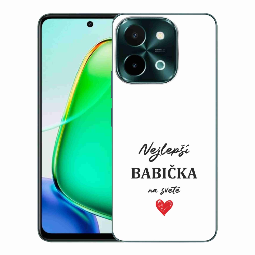 Gelový kryt mmCase na Vivo Y28 - nejlepší babička 1 bílé pozadí