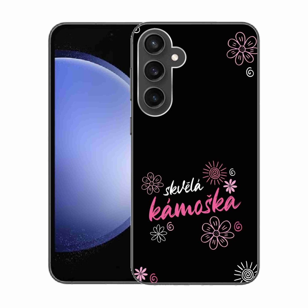 Gelový kryt mmCase na Samsung Galaxy S23 FE - skvělá kámoška černé pozadí