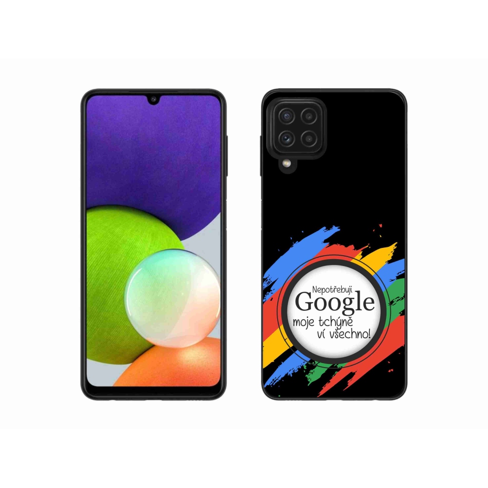 Gelový kryt mmCase na Samsung Galaxy A22 4G - tchýně ví všechno černé pozadí