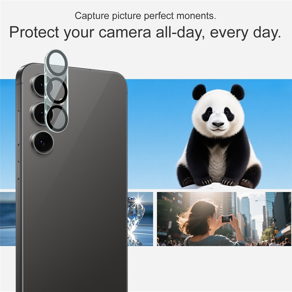IMK sklo čočky fotoaparátu na Samsung Galaxy S25 FE - černé kroužky