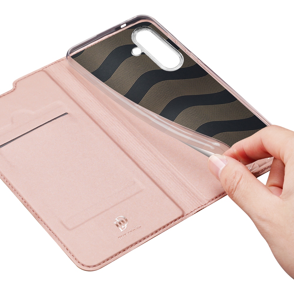DUX knížkové pouzdro na Samsung Galaxy S25 FE - růžovozlaté