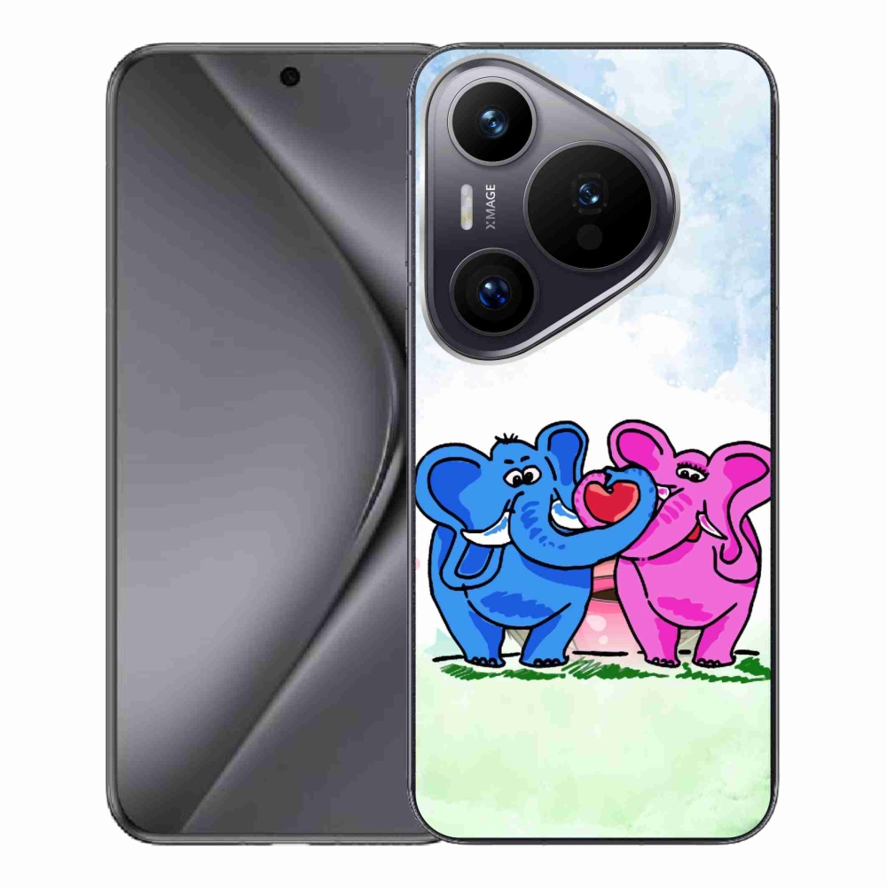 Gelový kryt mmCase na Huawei Pura 70 Pro - zamilovaní sloni