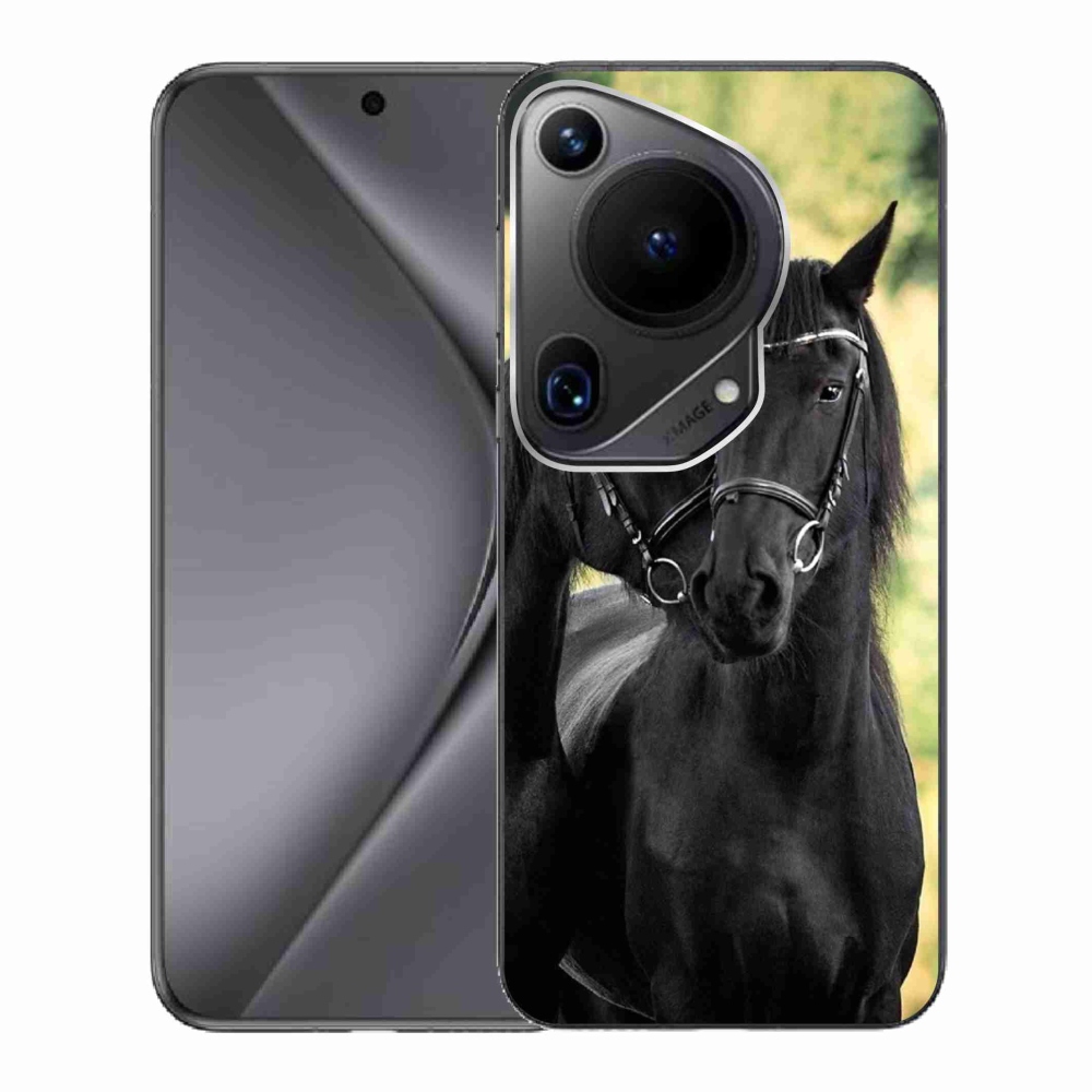 Gelový kryt mmCase na Huawei Pura 70 Ultra - dva černí koně