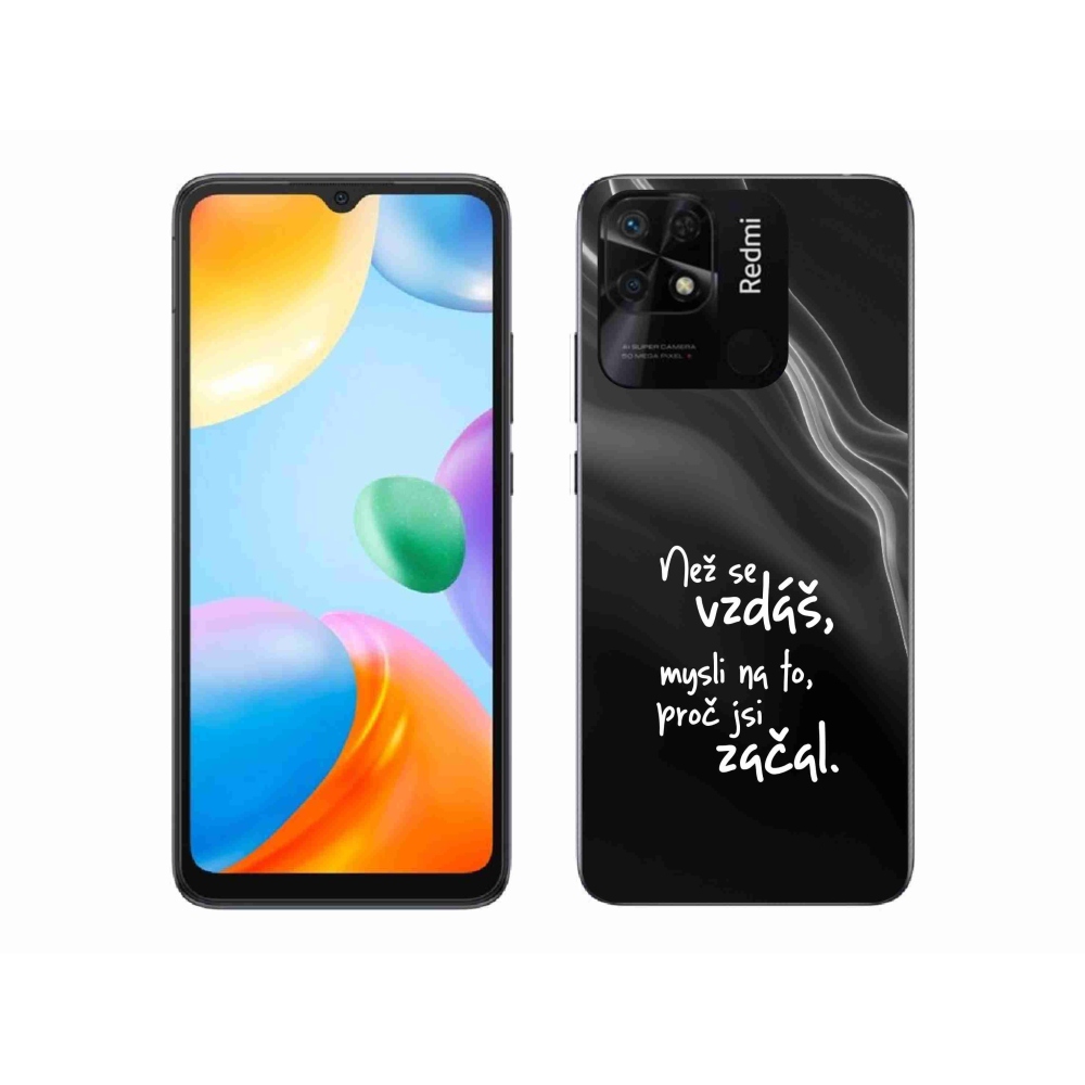 Gelový kryt mmCase na Xiaomi Redmi 10C - citát 2 černé pozadí