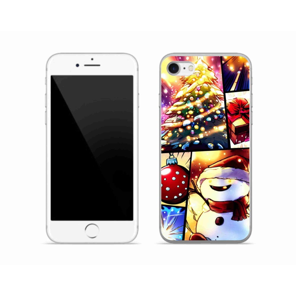 Gelový kryt mmCase na iPhone SE (2020) - vánoční motivy 1