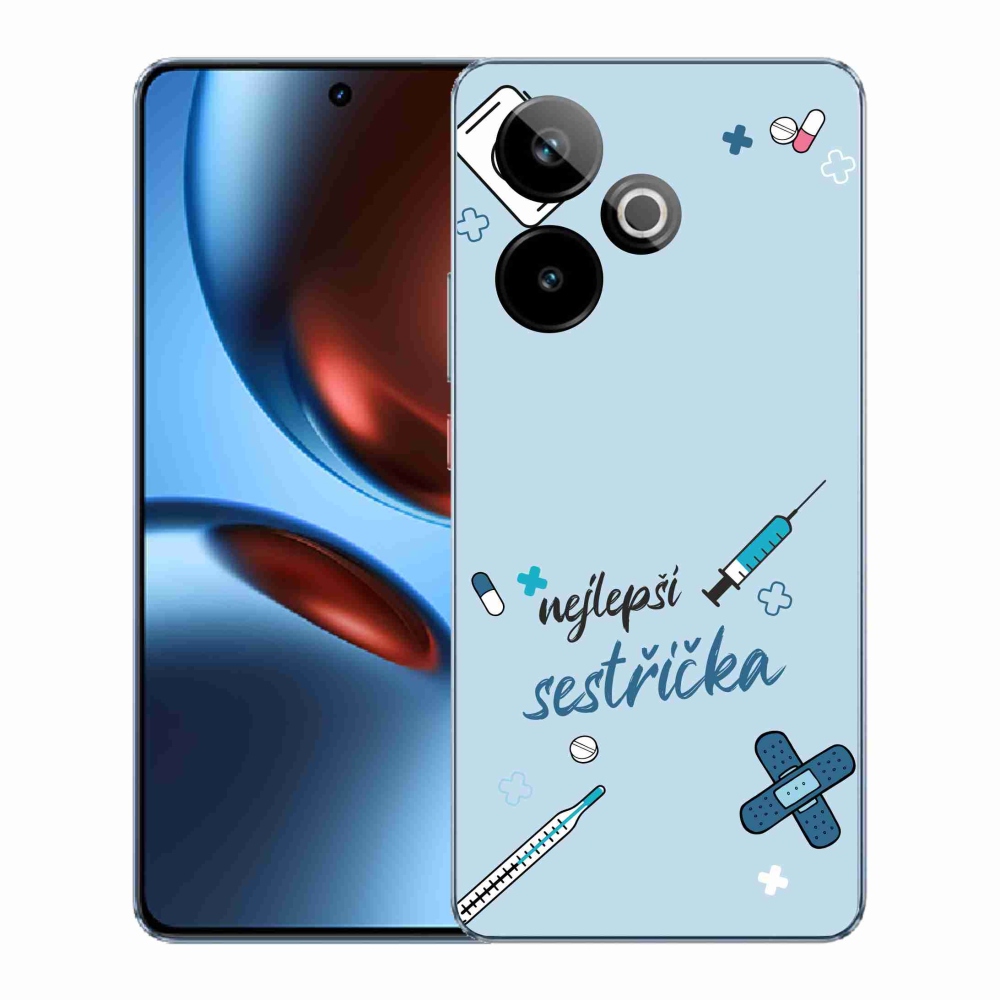 Gelový kryt mmCase na Realme GT 7 5G/GT 7T 5G - nejlepší sestřička modré pozadí