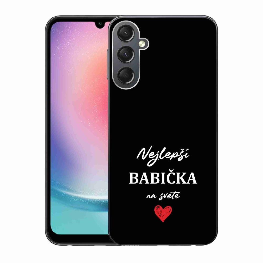 Gelový kryt mmCase na Samsung Galaxy A24 - nejlepší babička 1 černé pozadí