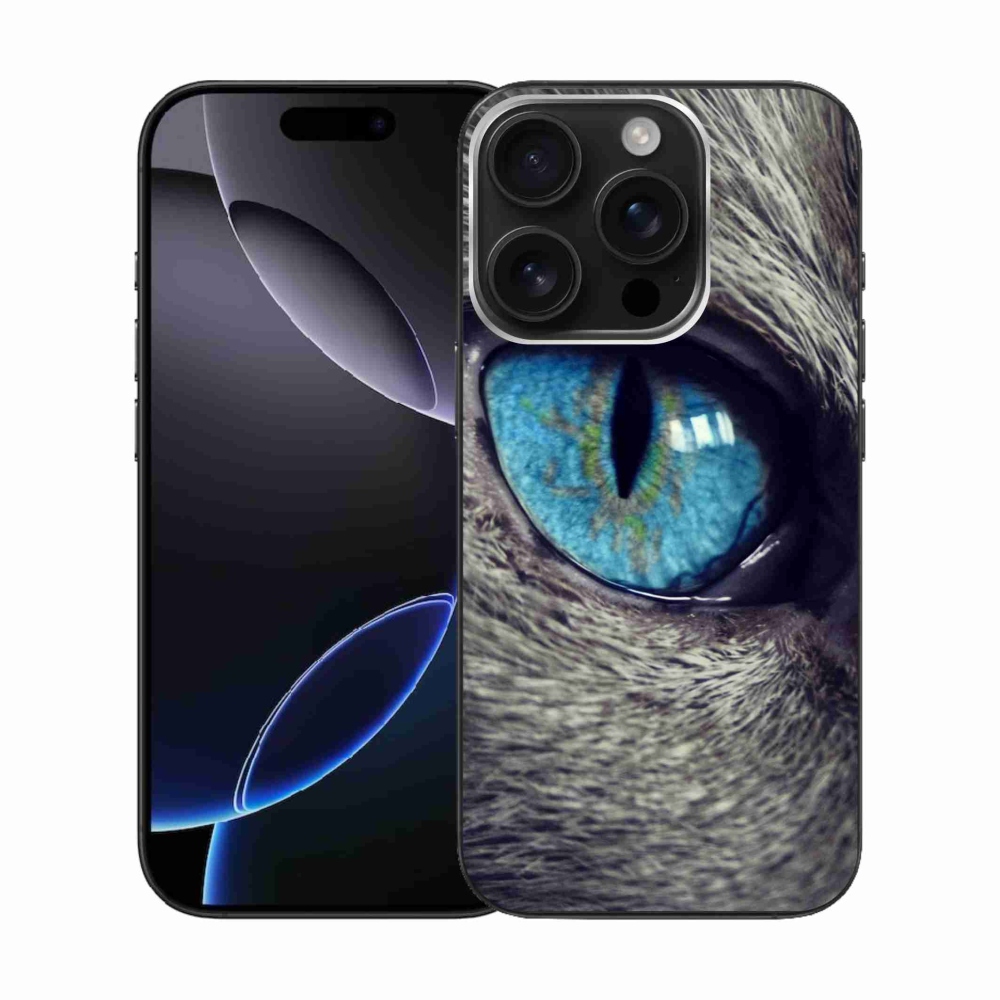 Gelový kryt mmCase na iPhone 16 Pro - modré kočičí oko