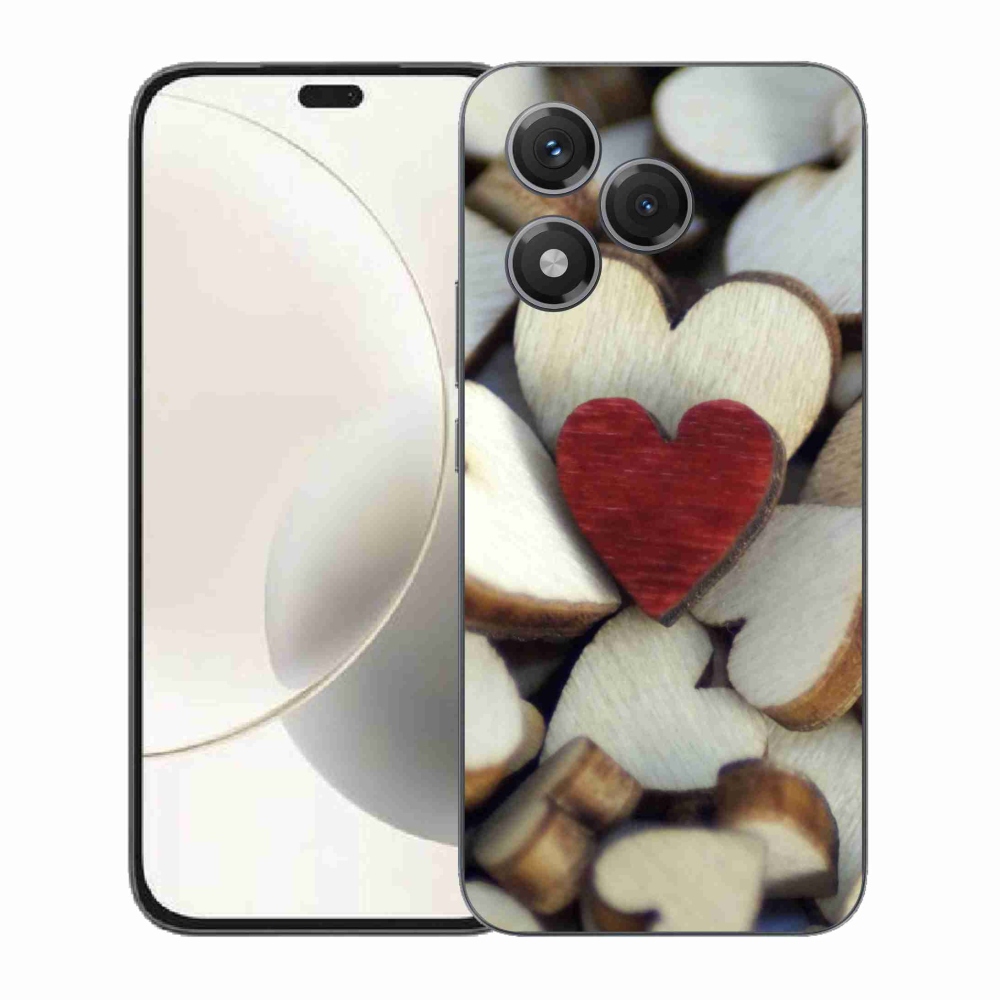 Gelový kryt mmCase na Honor 400 Lite - gravírované červené srdce 