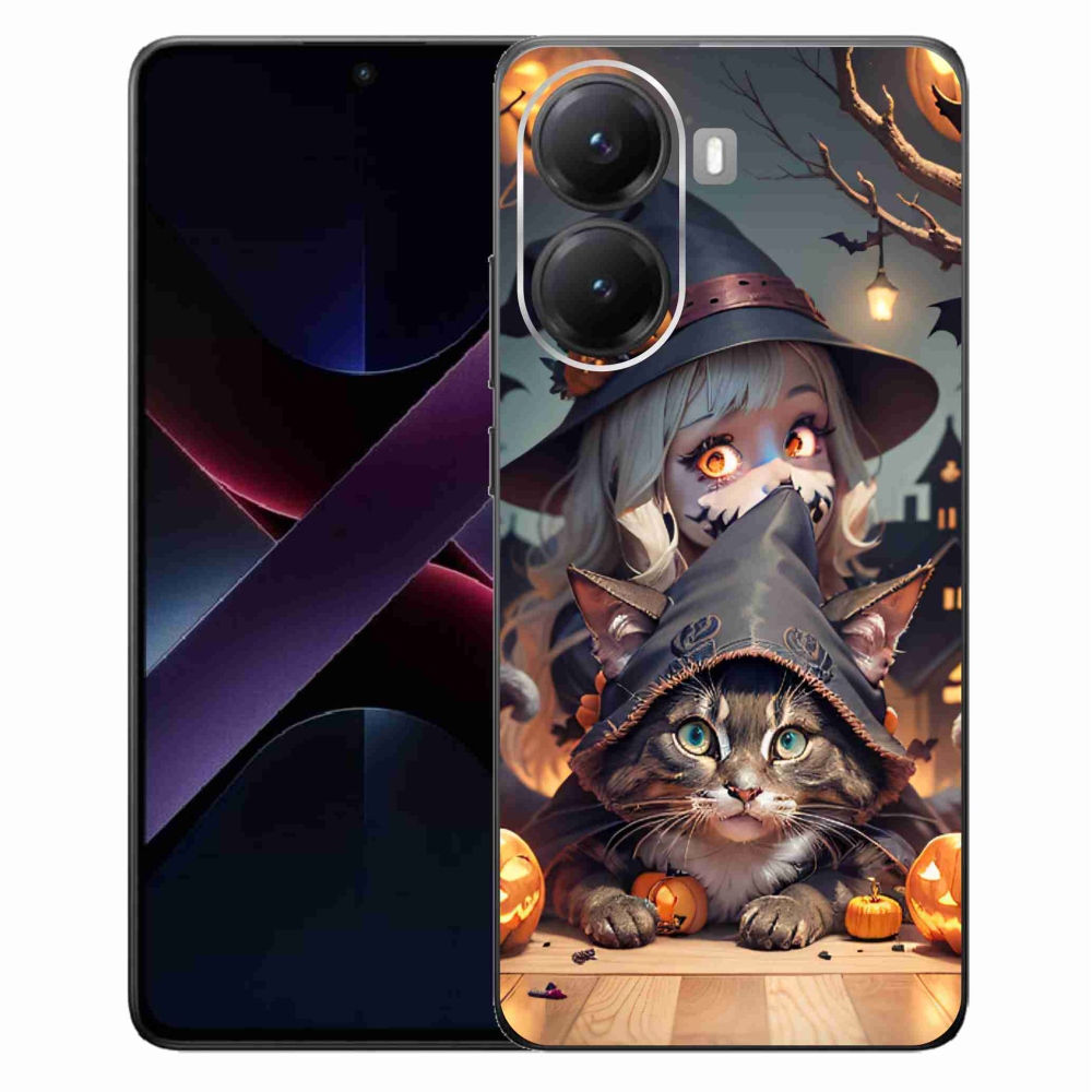 Gelový kryt mmCase na Xiaomi Poco X7 Pro 5G - čarodějnice s kočkou