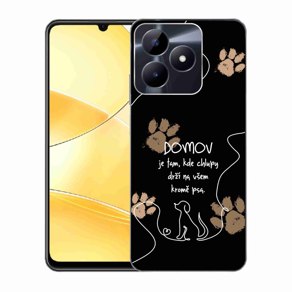 Gelový kryt mmCase na Realme C51/C53 - psí motiv černé pozadí