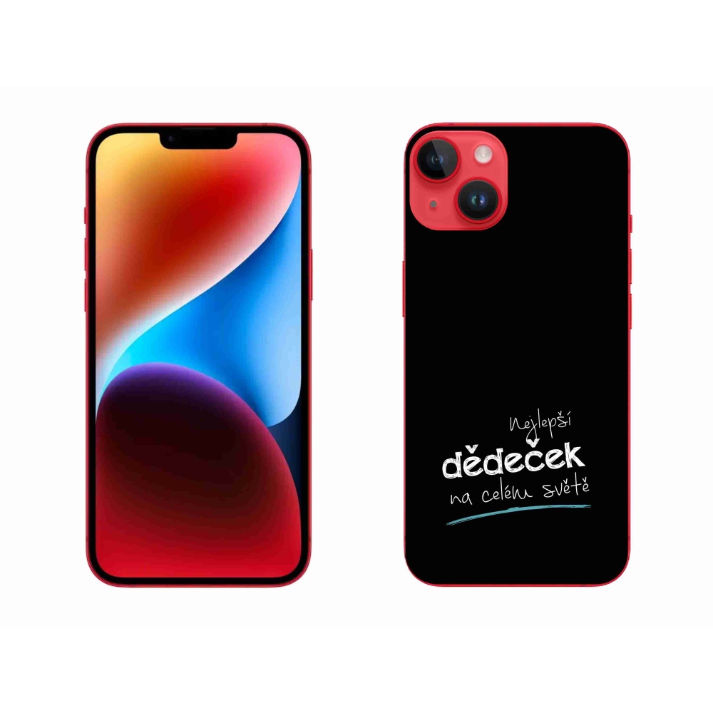 Gelový kryt mmCase na iPhone 14 Plus - nejlepší dědeček 3 černé pozadí