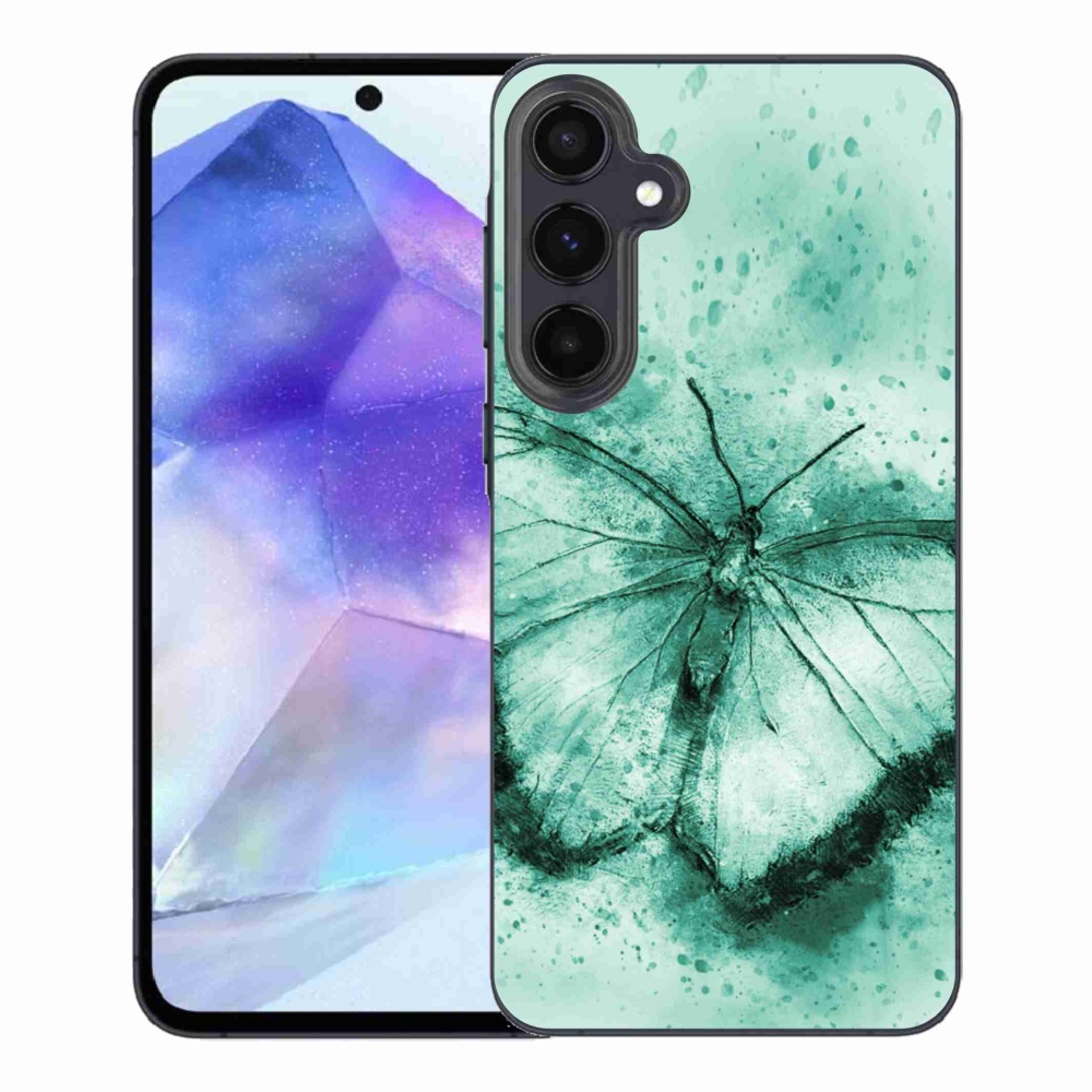 Gelový obal mmCase na Samsung Galaxy A55 5G - zelený motýl