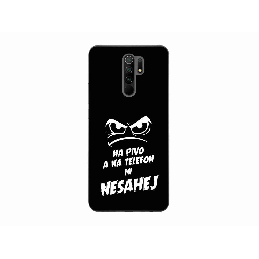 Gelový kryt mmCase na Xiaomi Redmi 9 - pivní motiv 2 černé pozadí
