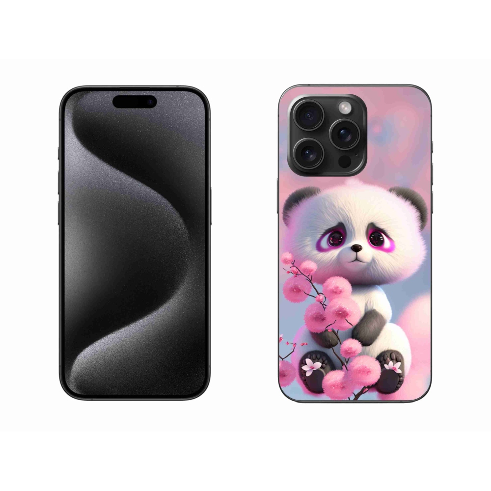 Gelový kryt mmCase na iPhone 15 Pro Max - roztomilá panda 1