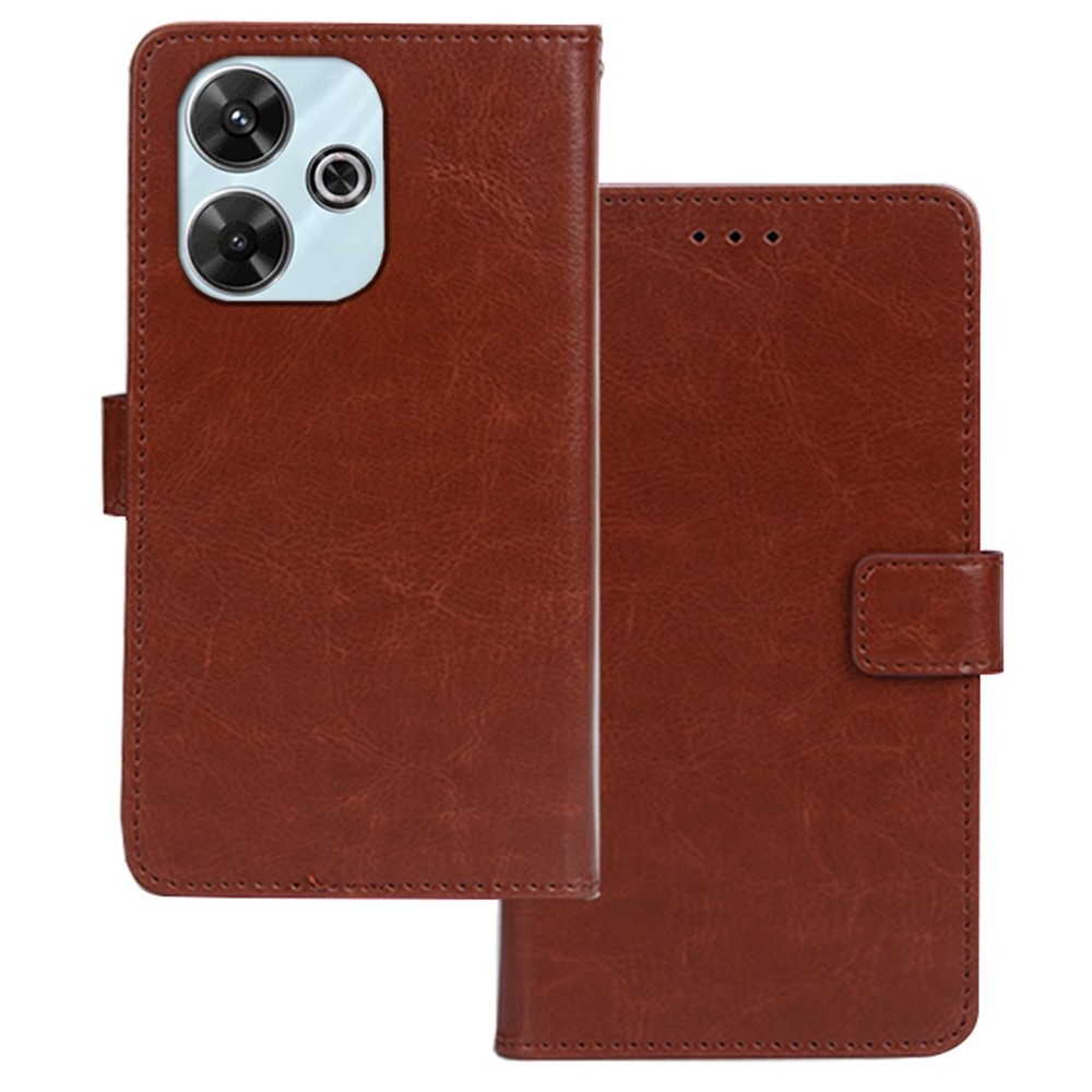IDEWEI knížkové pouzdro na Xiaomi Redmi 13 4G/Poco M6 4G - hnědé
