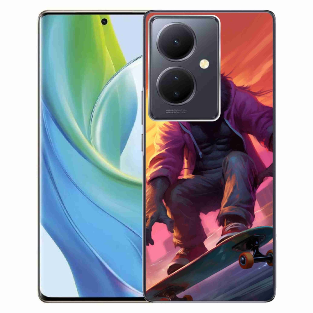 Gelový kryt mmCase na Vivo V29 Lite 5G - gorila na skateboardu