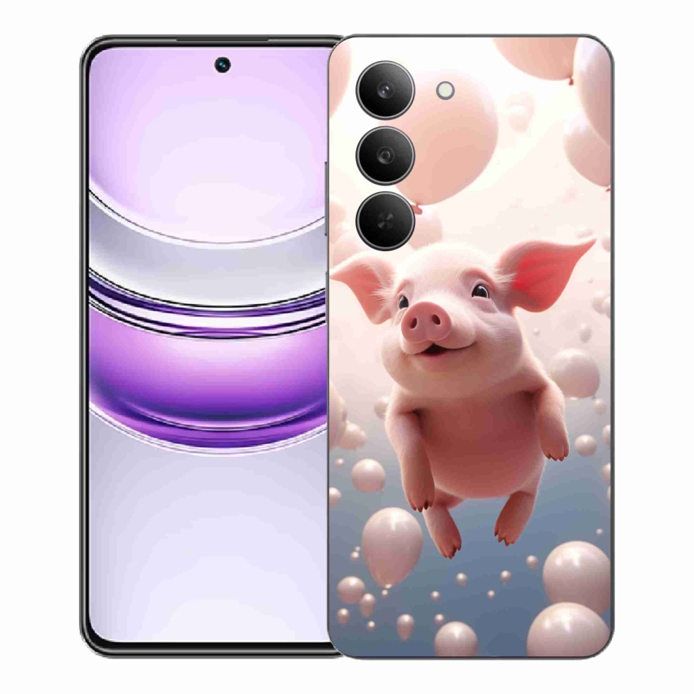 Gelový kryt mmCase na Realme 14x 5G - prasátko s balónky