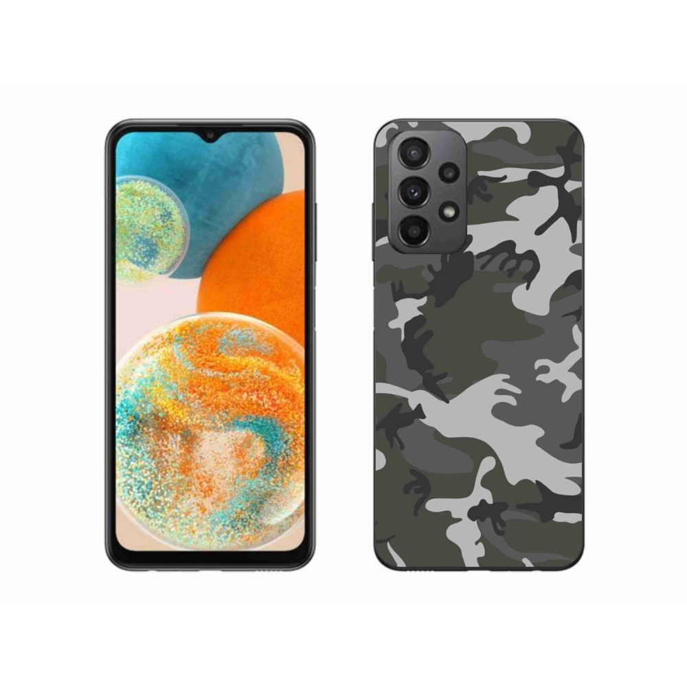 Gelový kryt mmCase na Samsung Galaxy A23 4G/5G - maskáčový vzor