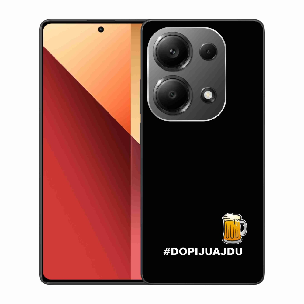 Gelový kryt mmCase na Xiaomi Redmi Note 13 Pro 4G/Poco M6 Pro  - pivní motiv 1 černé pozadí