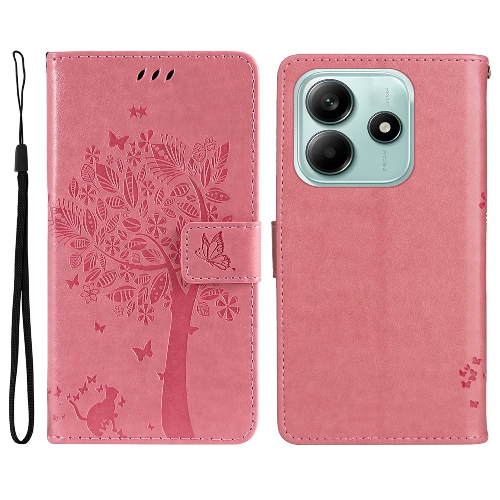 Trees knížkové pouzdro na Xiaomi Redmi Note 14 5G - růžové