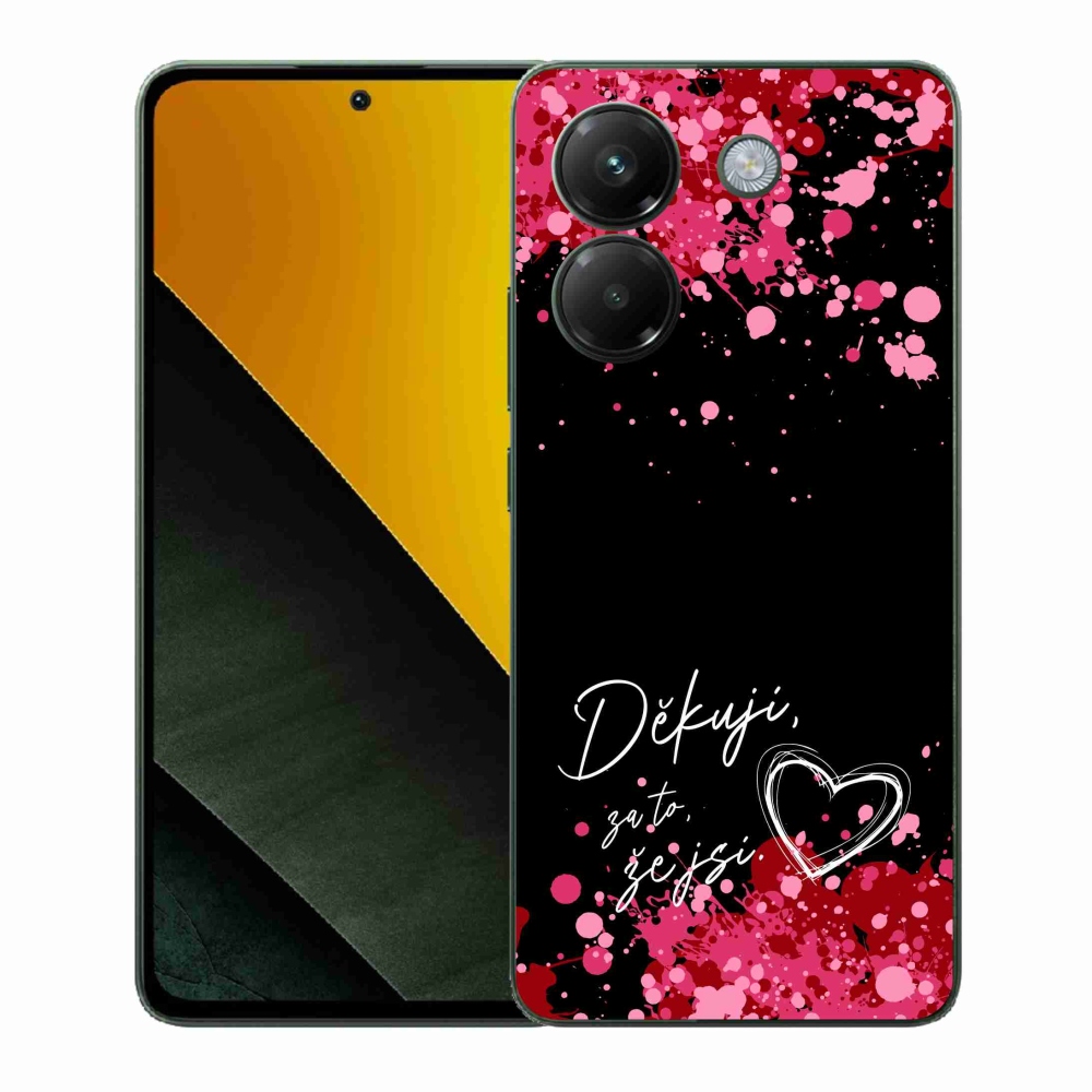 Gelový kryt mmCase na Xiaomi Poco M7 Pro 5G - zamilovaný text 2 černé pozadí