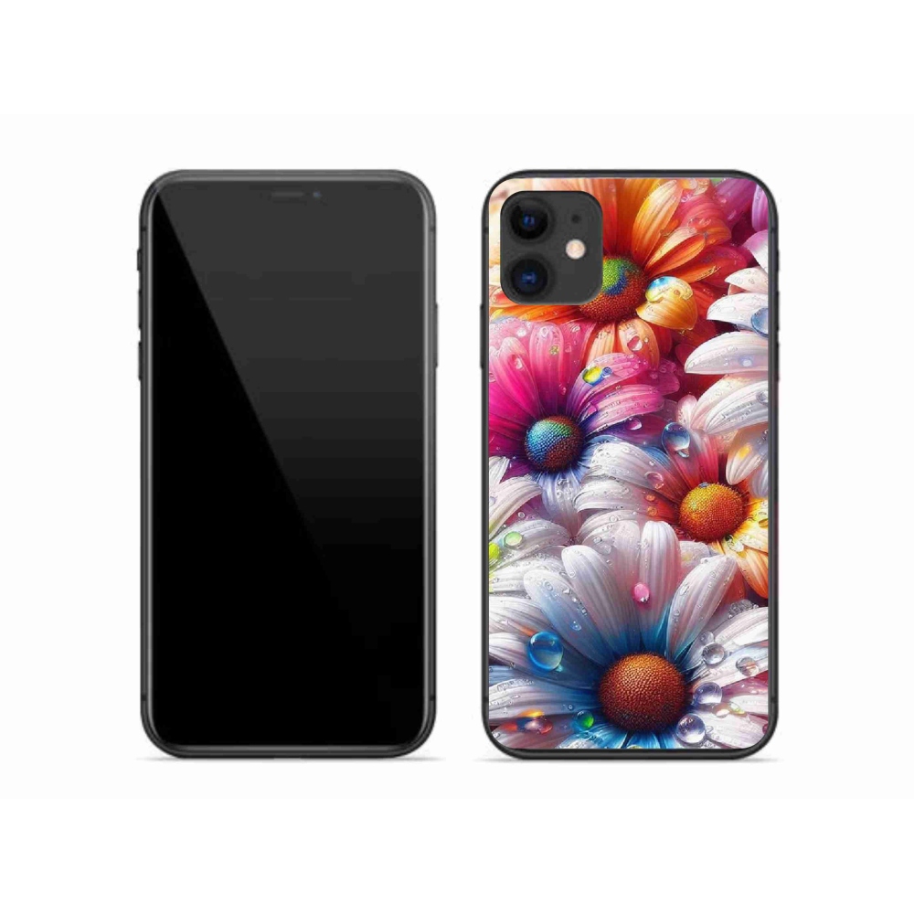 Gelový kryt mmCase na iPhone 11 - barevné kopretiny
