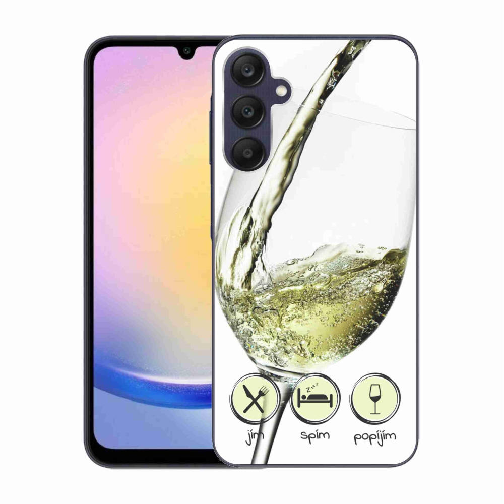 Gelový obal mmCase na Samsung Galaxy A25 5G - sklenička vína bílé
