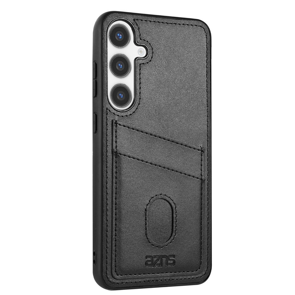AZNS K1 gelový obal potažený umělou kůží na Samsung Galaxy S25+ - černý