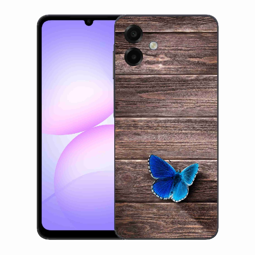 Gelový kryt mmCase na Samsung Galaxy A07 4G - modrý motýl 1