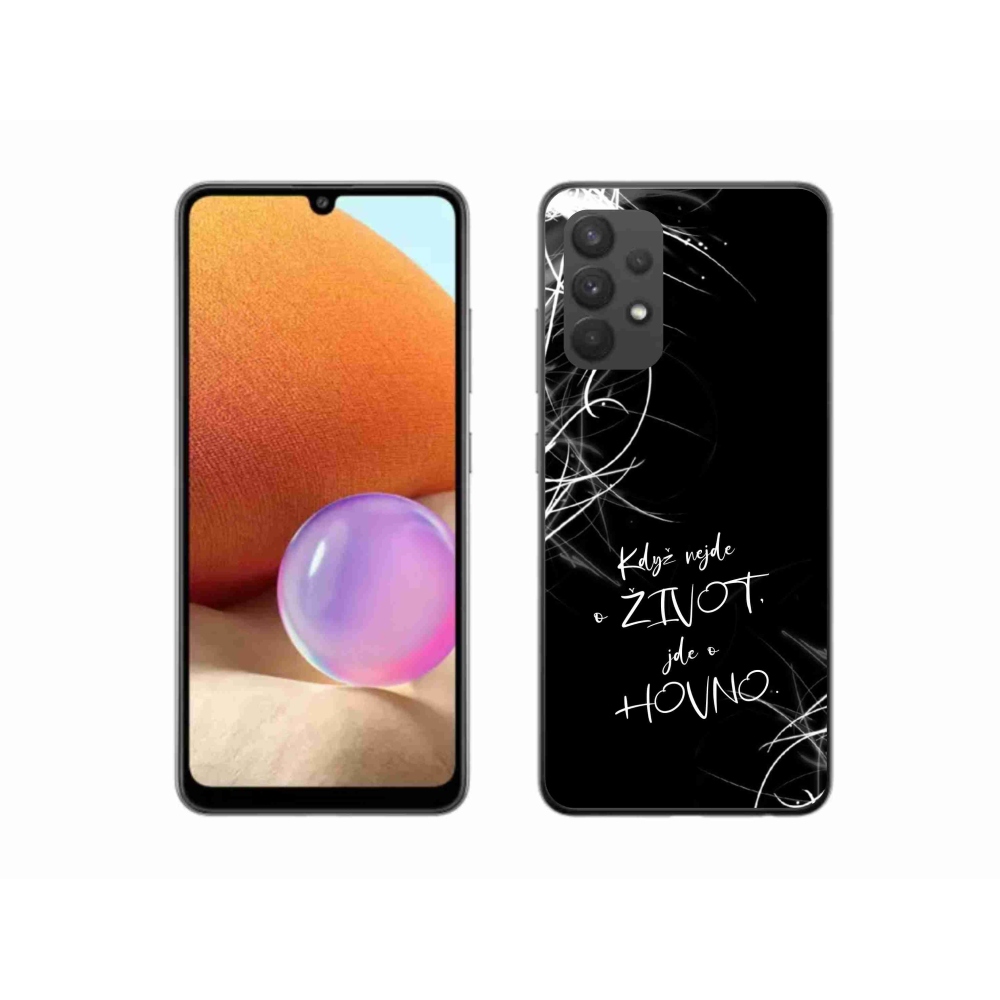 Gelový kryt mmCase na Samsung Galaxy A32 4G - vtipný text 16 černé pozadí