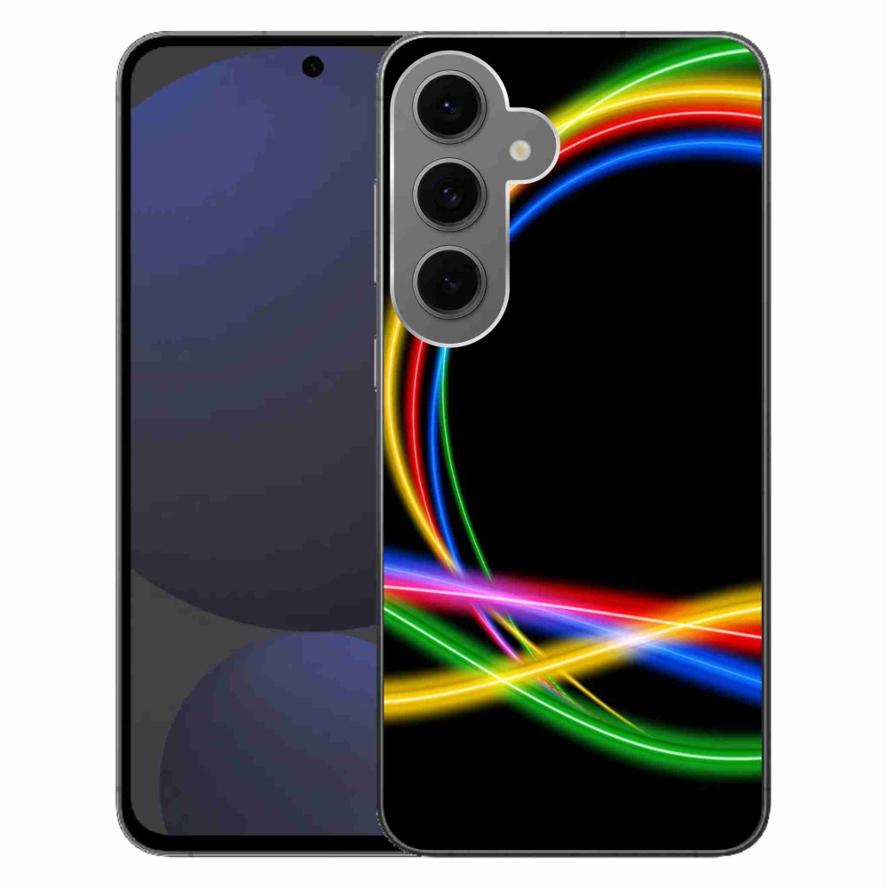 Gelový obal mmCase na Samsung Galaxy S24 FE - neonové kruhy