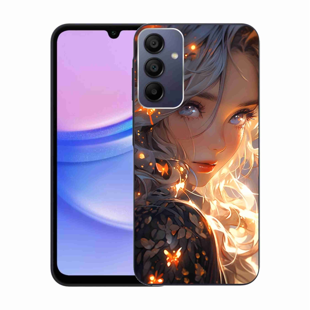 Gelový kryt mmCase na Samsung Galaxy A15 4G/5G - dívka a motýli
